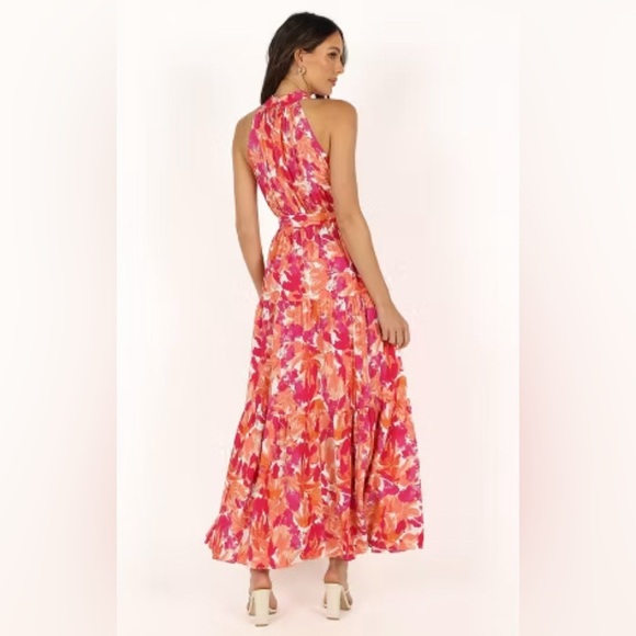 Petal and Pup Womens Caroline Maxi Dress Floral Multicolor Belted Halter Neck XL - Picture 2 of 10